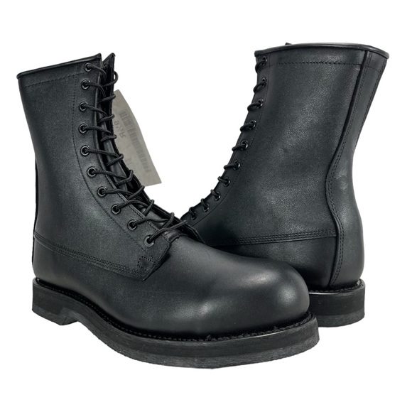 Addison Men 9.5R‎ Black Steel Toe 8 inch Safety Work Boots DSCP Made USA